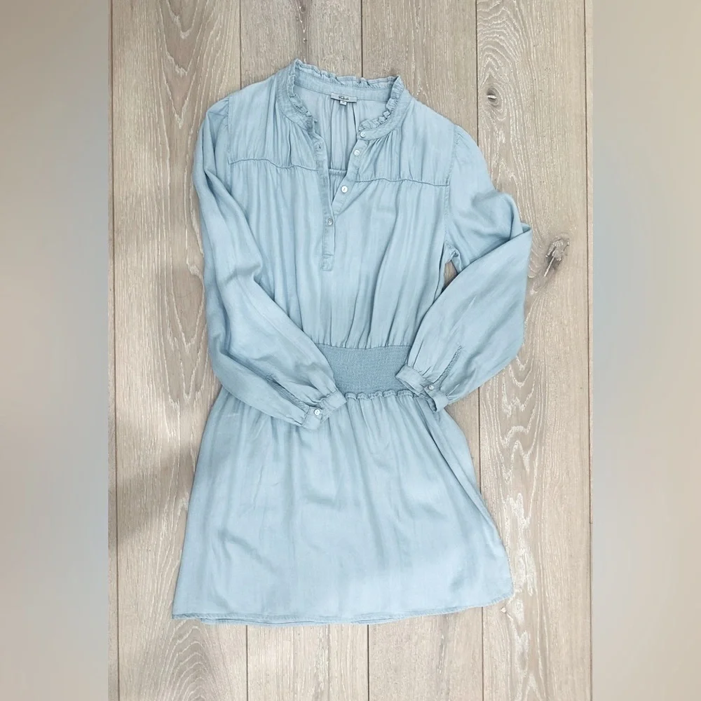 Rails Shawna Smocked Waist Chambray Minidress- size M